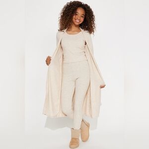 Mini Just Relax 3 Piece Ribbed Legging Set II - Oatmeal
